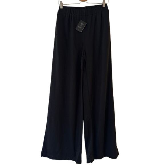 NEW Area Stars Wide Leg Long Pants Womens Size M Black Elastic Waist Pull On NWT - Picture 2 of 11